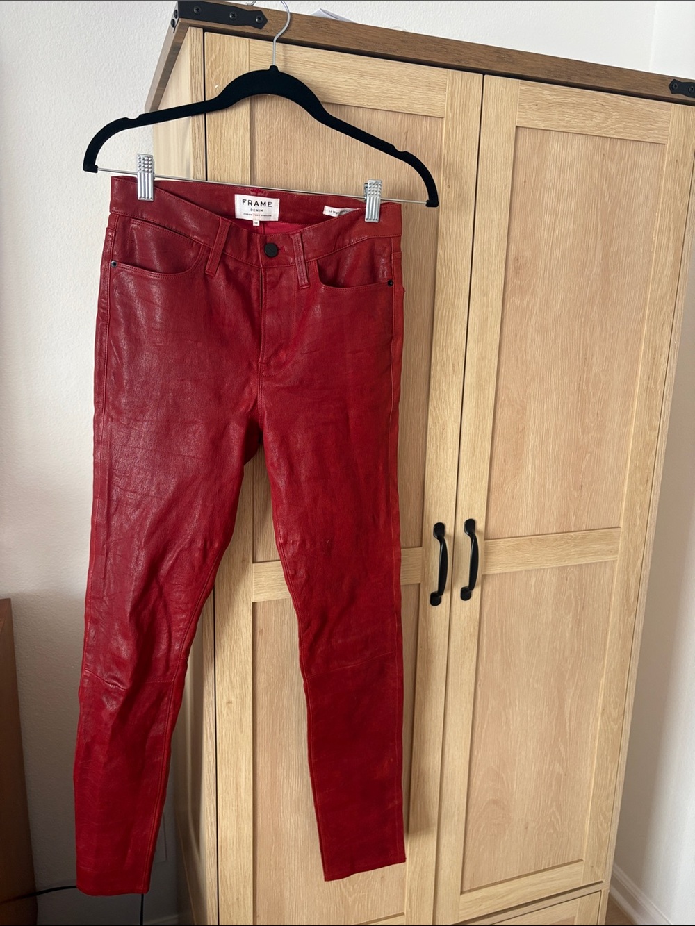 Frame Denim Red Skinny Jeans